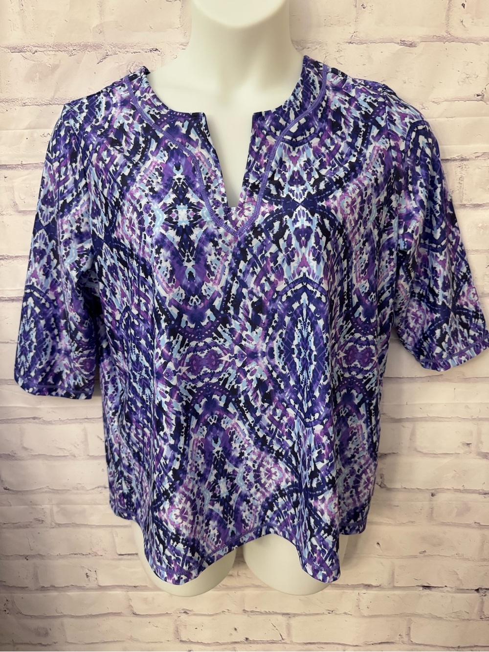 Swimsuits For All Chlorine Resistant Swim Tunic Top Purple Plus 18 Cover Up New